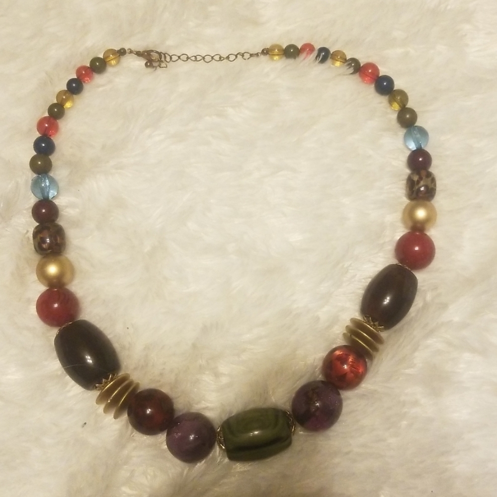 Jewel toned Beaded Necklace